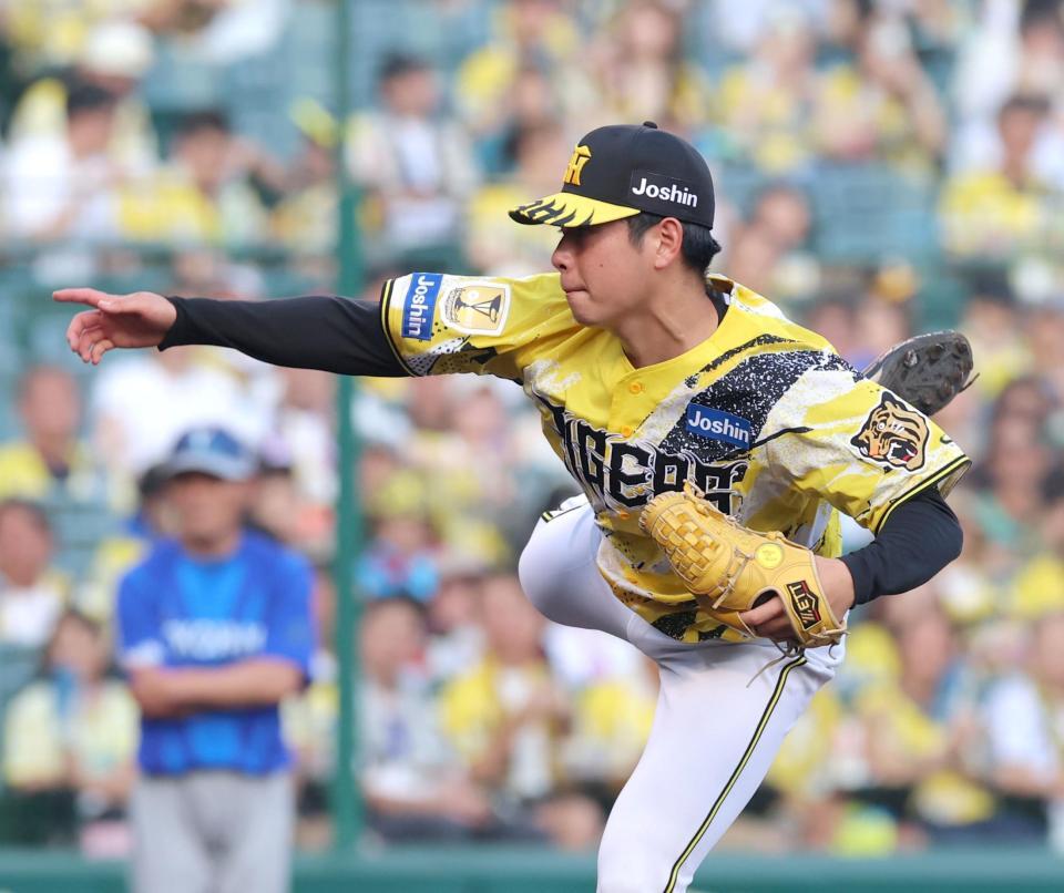 ＤｅＮＡ打線を相手に力投する下村（撮影・立川洋一郎）