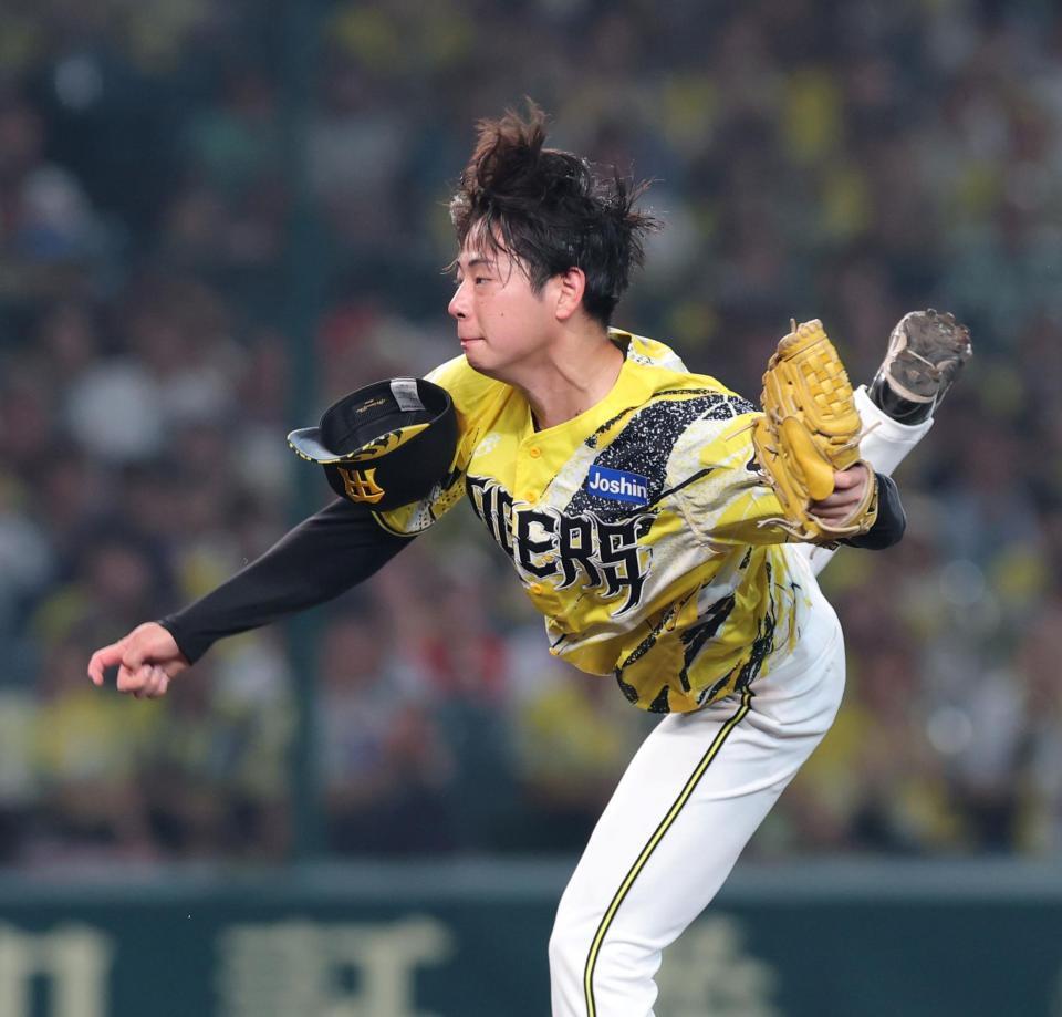６回、ＤｅＮＡ打線を相手に力投する下村（撮影・立川洋一郎）
