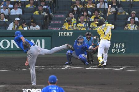 　１回、内角のボールをよける森下（撮影・飯室逸平）
