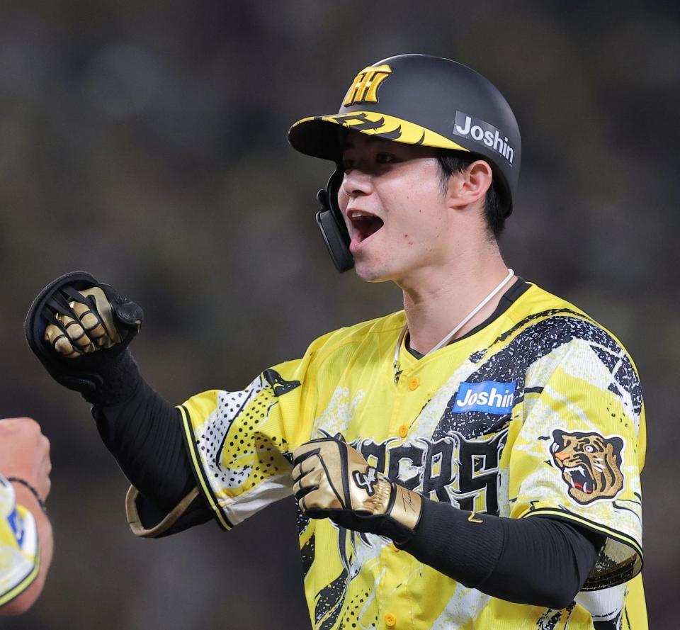 ９回、右前打を放ち声を上げる中野（撮影・西田忠信）