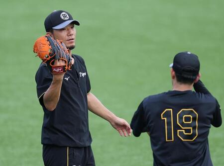 下村とキャッチボールで調整した伊藤将（撮影・金田祐二）