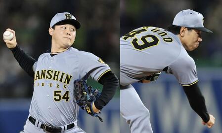 リリーフで好投した木下里都（左）、工藤泰成