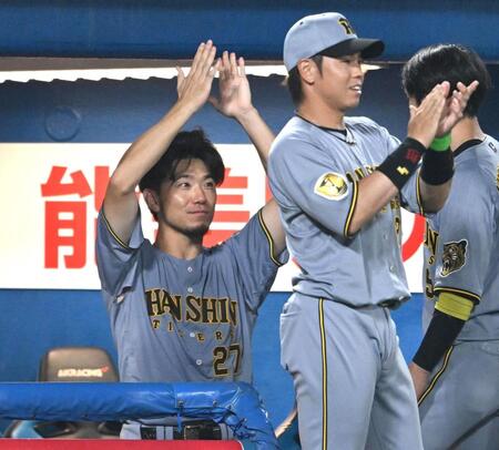 ６回、坂本が３ランを放ちベンチで手をたたく伊藤将（撮影・堀内翔）
