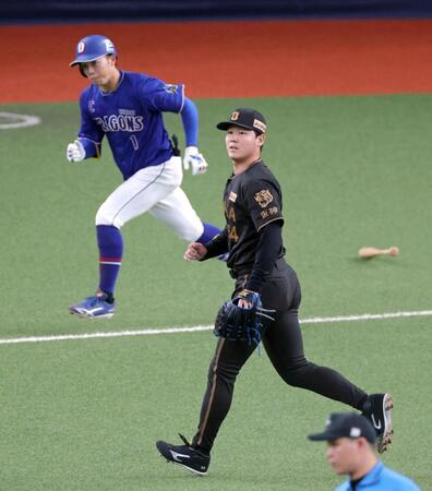 ６回、岡林を二ゴロに打ち取って無失点で終える木下（撮影・立川洋一郎）