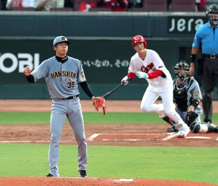 ２回、才木は森下に先制適時打を許す（撮影・山口登）
