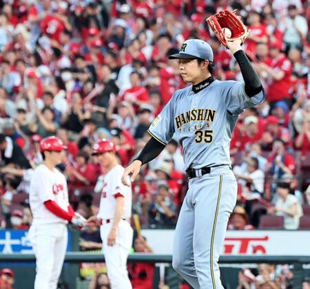 ２回、森下に適時打を許した才木（撮影・田中太一）