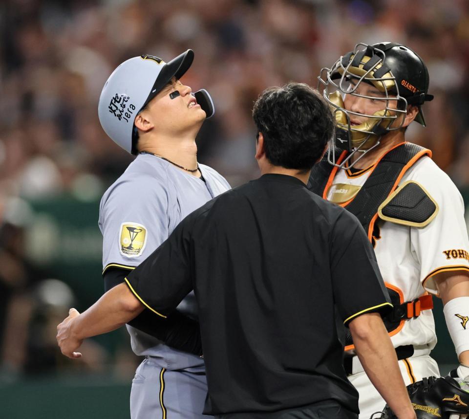 １回、死球を受けた森下（撮影・田中太一）