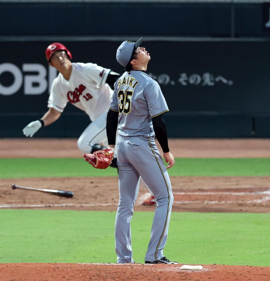 ４回、才木は佐々木にソロを許す（撮影・山口登）