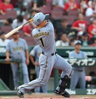 １回、２ランを放つ森下（撮影・北村雅宏）