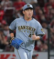 ８回を無失点に抑えた阪神・桐敷拓馬＝マツダスタジアム（撮影・西田忠信）