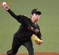 先発し、投げ込む下村（撮影・田中太一）