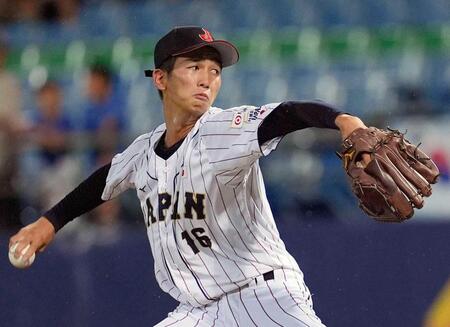 Ｕ－１８アジア選手権の韓国戦に３番手で登板した今朝丸＝２４年（共同）