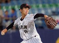 Ｕ－１８アジア選手権の韓国戦に３番手で登板した今朝丸＝２４年（共同）