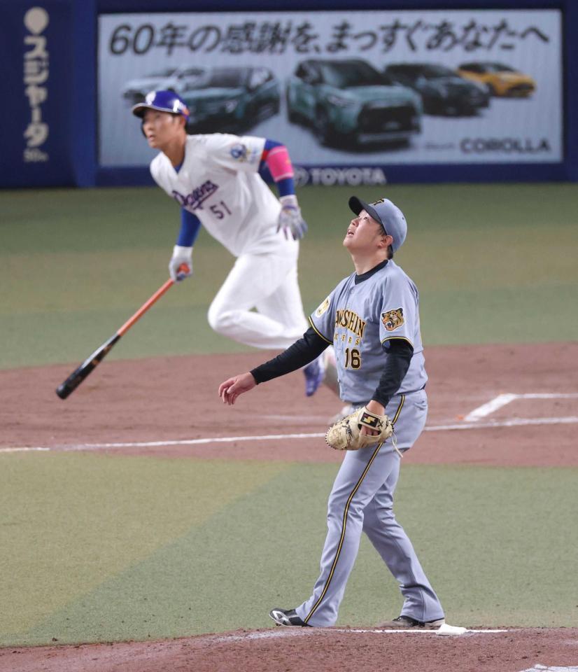 　４回、上林に先制２ランを浴びる西勇
