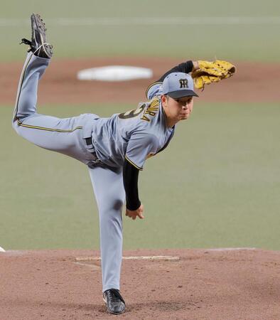 力投する先発の阪神・下村海翔＝バンテリンドームナゴヤ（撮影・西田忠信）