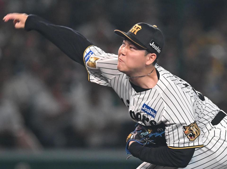 ８回、力投する木下（撮影・飯室逸平）