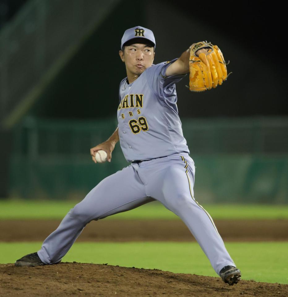 ７回に登板した石井（撮影・坂部計介）
