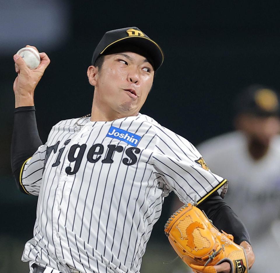 ６回から登板する石井（撮影・西田忠信）