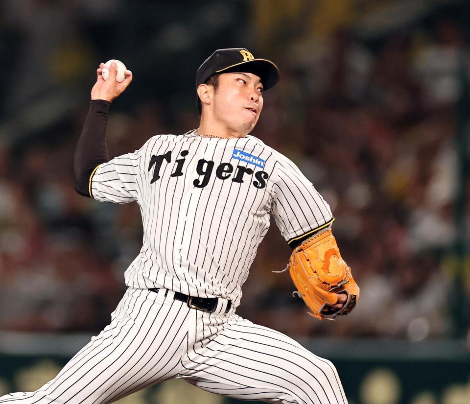 ８回、力強く投げ込む石井（撮影・田中太一）