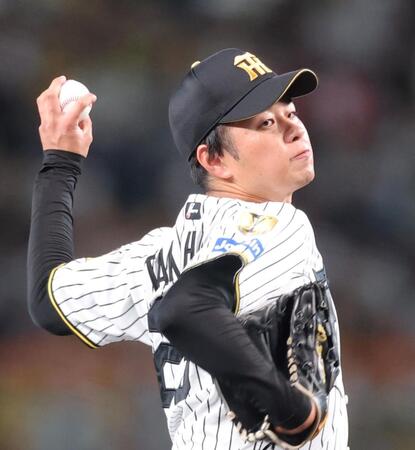 広島打線を相手に力投する高橋（撮影・立川洋一郎）