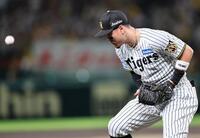 １回、菊池の打球を失策する佐藤輝（撮影・田中太一）