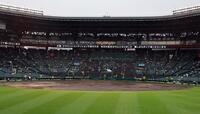 天候、グラウンドコンディション不良で中止となった＝甲子園（撮影・山口登）