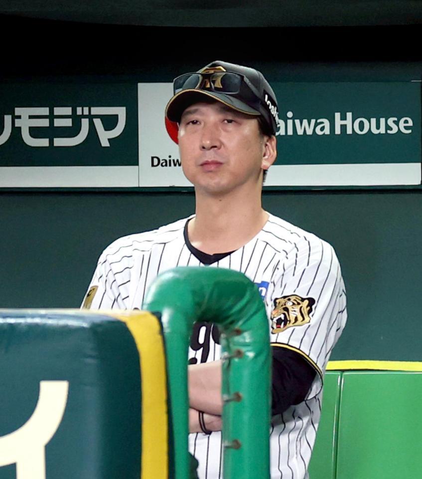 ７回裏、戦況を見守る藤川監督