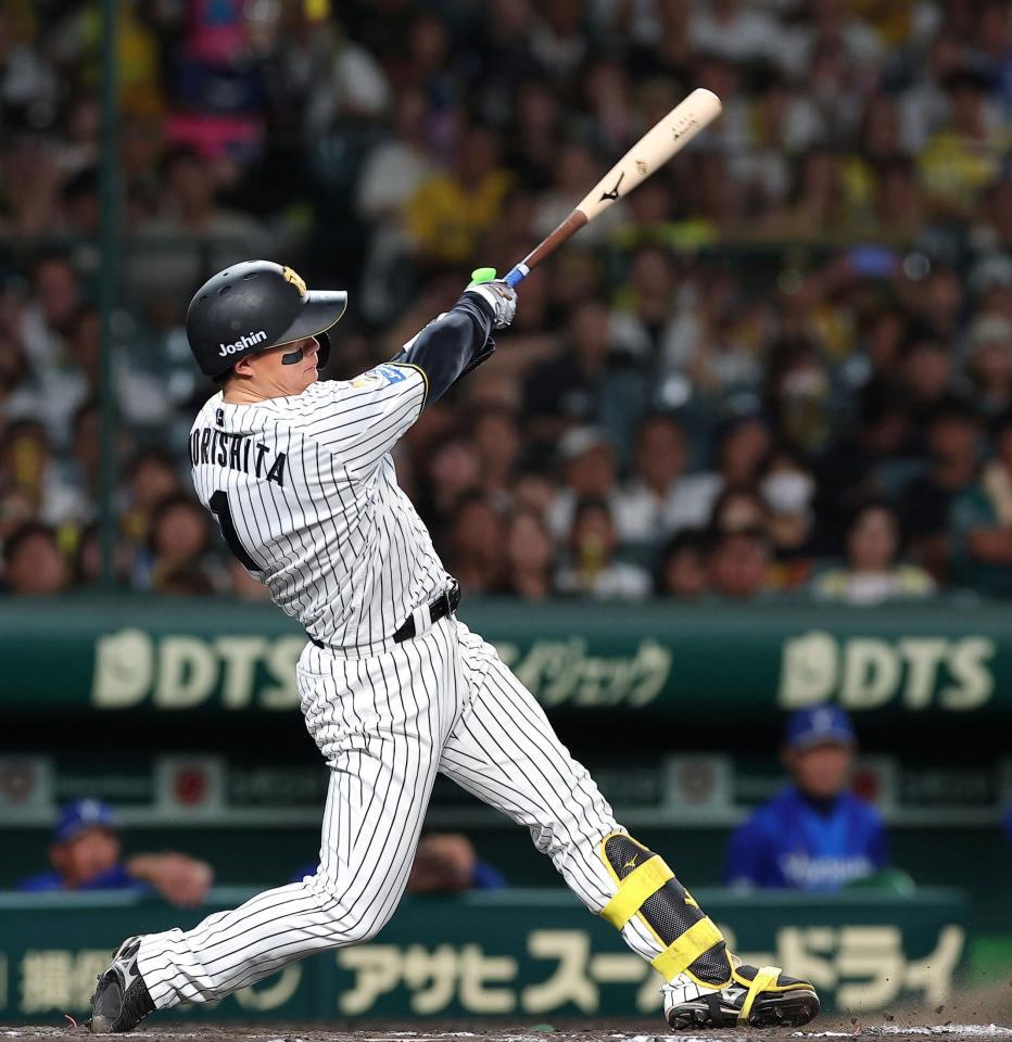 ８回、ソロを放つ森下（撮影・西田忠信）