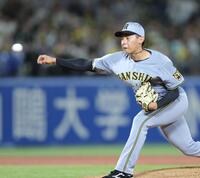 ３回に登板し力投する阪神・神宮僚介＝神宮球場（撮影・西岡正）