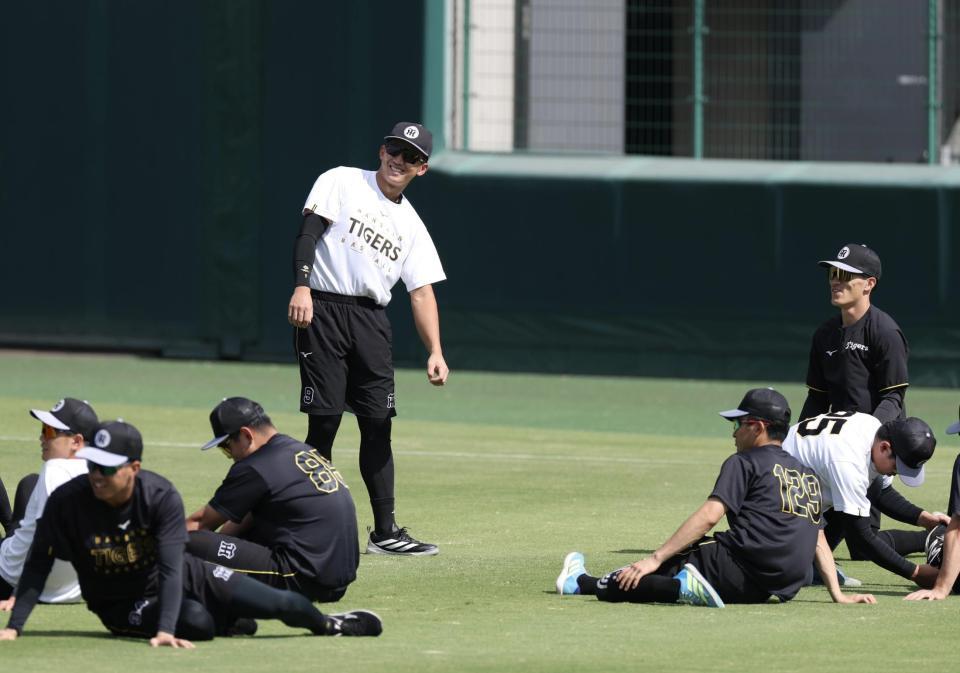 ２軍に合流した立石（撮影・中田匡峻）