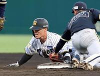 ９回、二盗を成功させる福島（撮影・立川洋一郎）