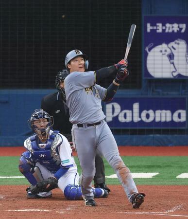 ４回、左越えソロを放つ大山（撮影・金田祐二）