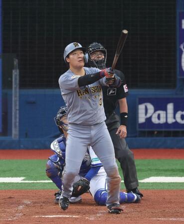 ４回、左越えソロを放つ大山（撮影・金田祐二）