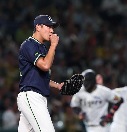 ２回、大山に先制ソロを浴びた奥川（撮影・西田忠信）