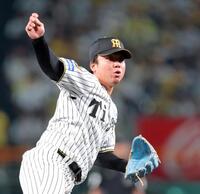 巨人打線を相手に力投する村上（撮影・立川洋一郎）