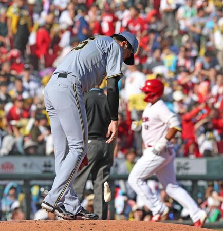 ３回、末包に同点となる３ランを浴びた才木（撮影・北村雅宏）