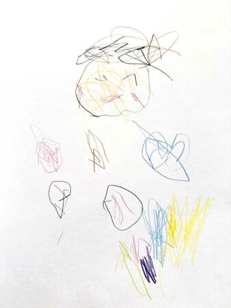 　次女（２歳）からの絵（家族提供）