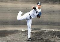 シート打撃に登板する下村
