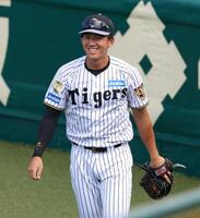 １軍に合流して練習する立石（撮影・立川洋一郎）