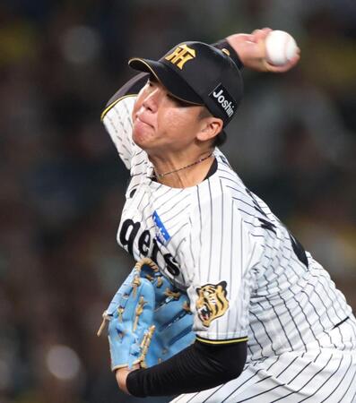 阪神先発の村上（撮影・坂部計介）