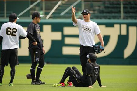 試合前の練習に合流した森下