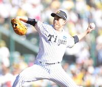 阪神先発の大竹（撮影・坂部計介）