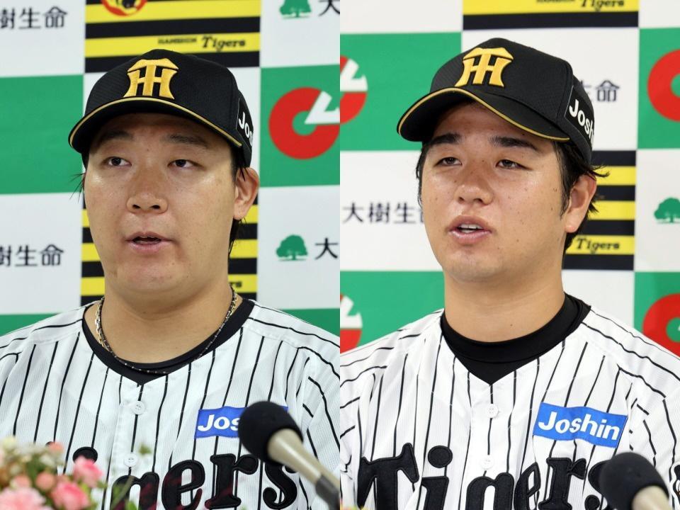 月間ＭＶＰを受賞した大山（左）と高橋（撮影・山口登）