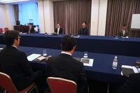 阪神のドラフト前日スカウト会議（撮影・堀内翔）