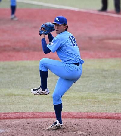 先発した日体大の馬場拓海（撮影・堀内翔）