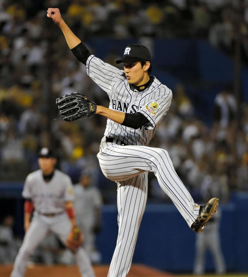 力投する阪神・藤浪晋太郎＝神宮（撮影・吉澤敬太）