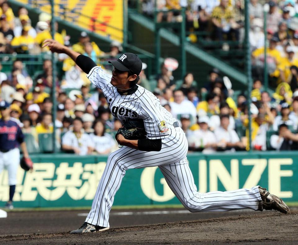 力投する阪神の藤浪晋太郎＝甲子園（撮影・持木克友）