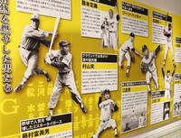 　巨人との「伝統の一戦」を特集した写真パネル＝甲子園歴史館