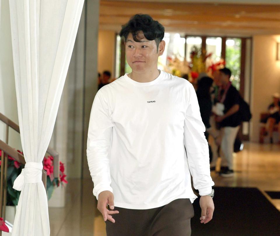 　優勝旅行に参加した原口（撮影・田中太一）