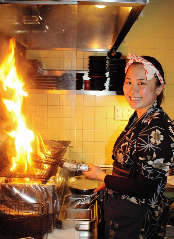 　これぞ「女炙り師」。やけど寸前